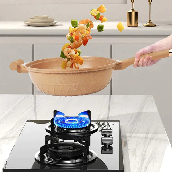 đ„Livraison gratuiteđ„ Wok en argile antiadhĂ©sif avec panier vapeur