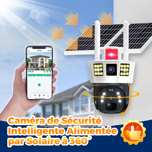 🔥Vente à Chaud🔥Caméra de Sécurité Intelligente Alimentée par Solaire à 360°