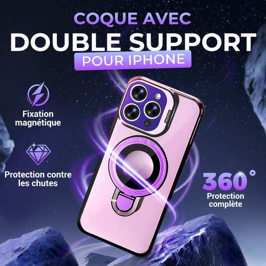 🎬📱Coque iPhone Double Support 😎 | Pratique et Stylish