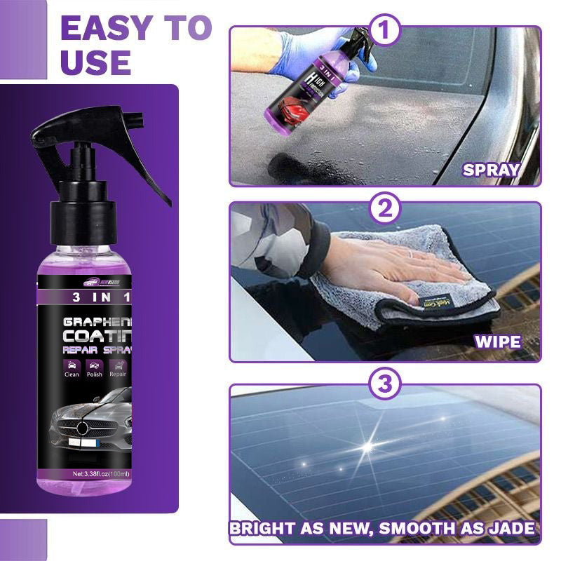 đ„Promotion du dernier jour - 49% de rĂ©ductionâ°Spray de revĂȘtement de voiture en cĂ©ramique 3 en 1