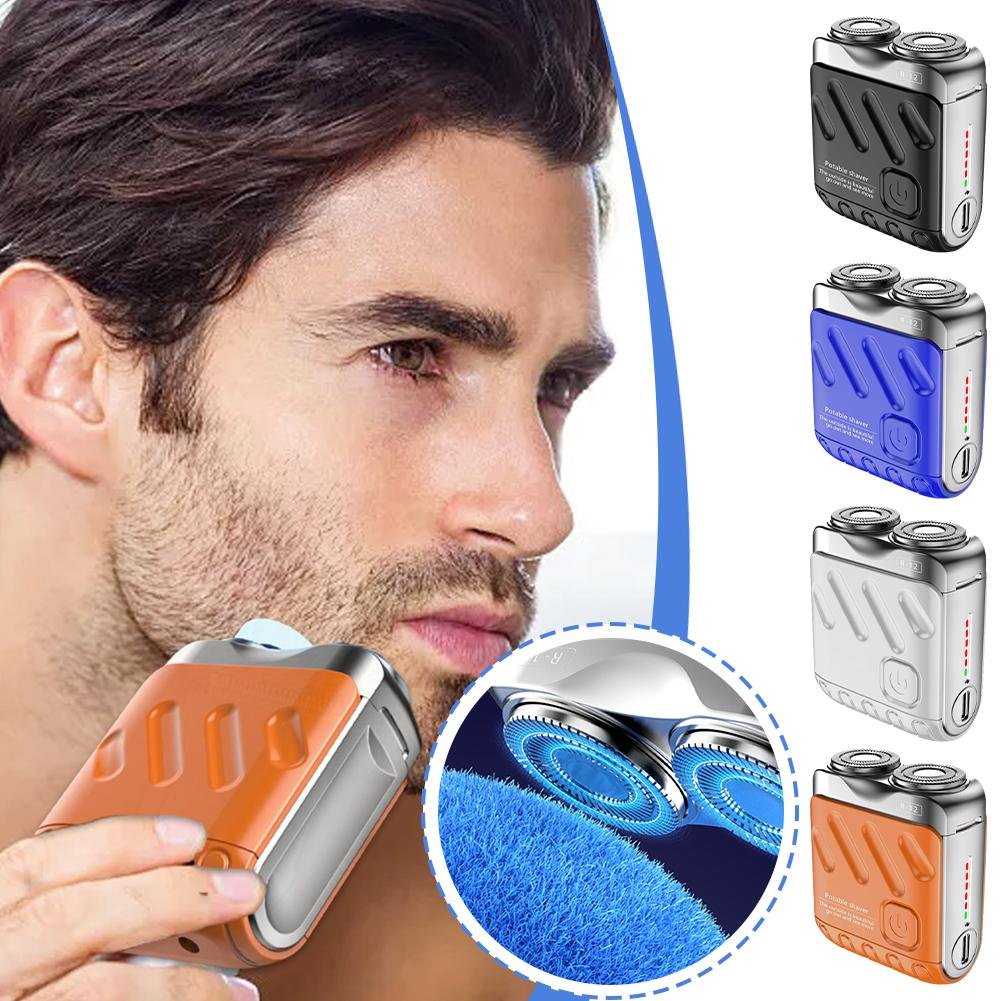 🔥2025 Nouveau design 50% de réduction🔥Rasoir électrique rotatif portable avec deux anneaux
