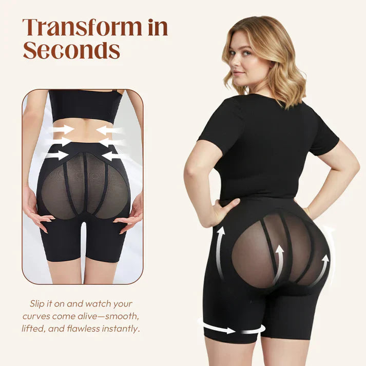 Short gainant taille haute pour rehausser les fesses