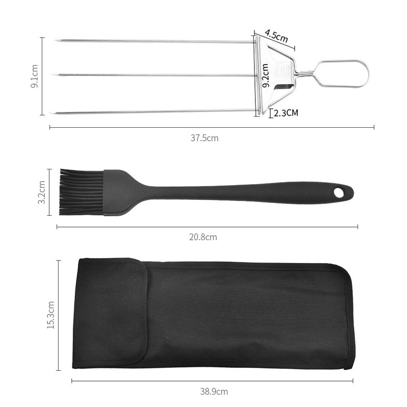 Fourchette à barbecue semi-automatique en acier inoxydable