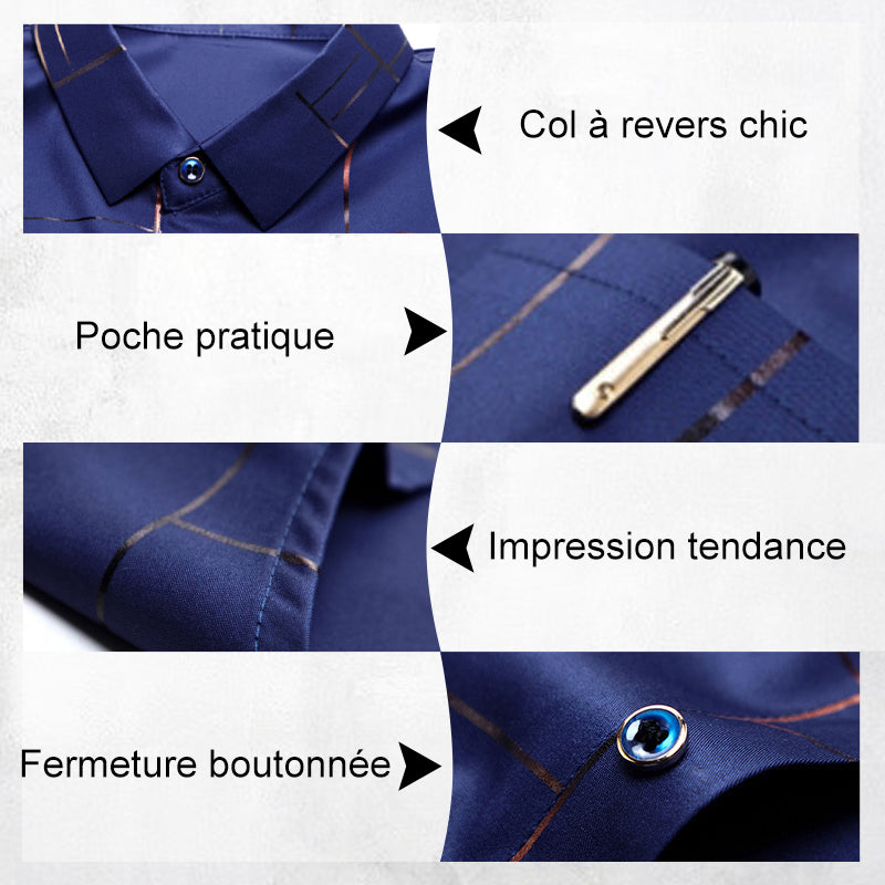 🔥55% de réduction🔥Chemise à manches longues sans repassage pour hommes de haute qualité