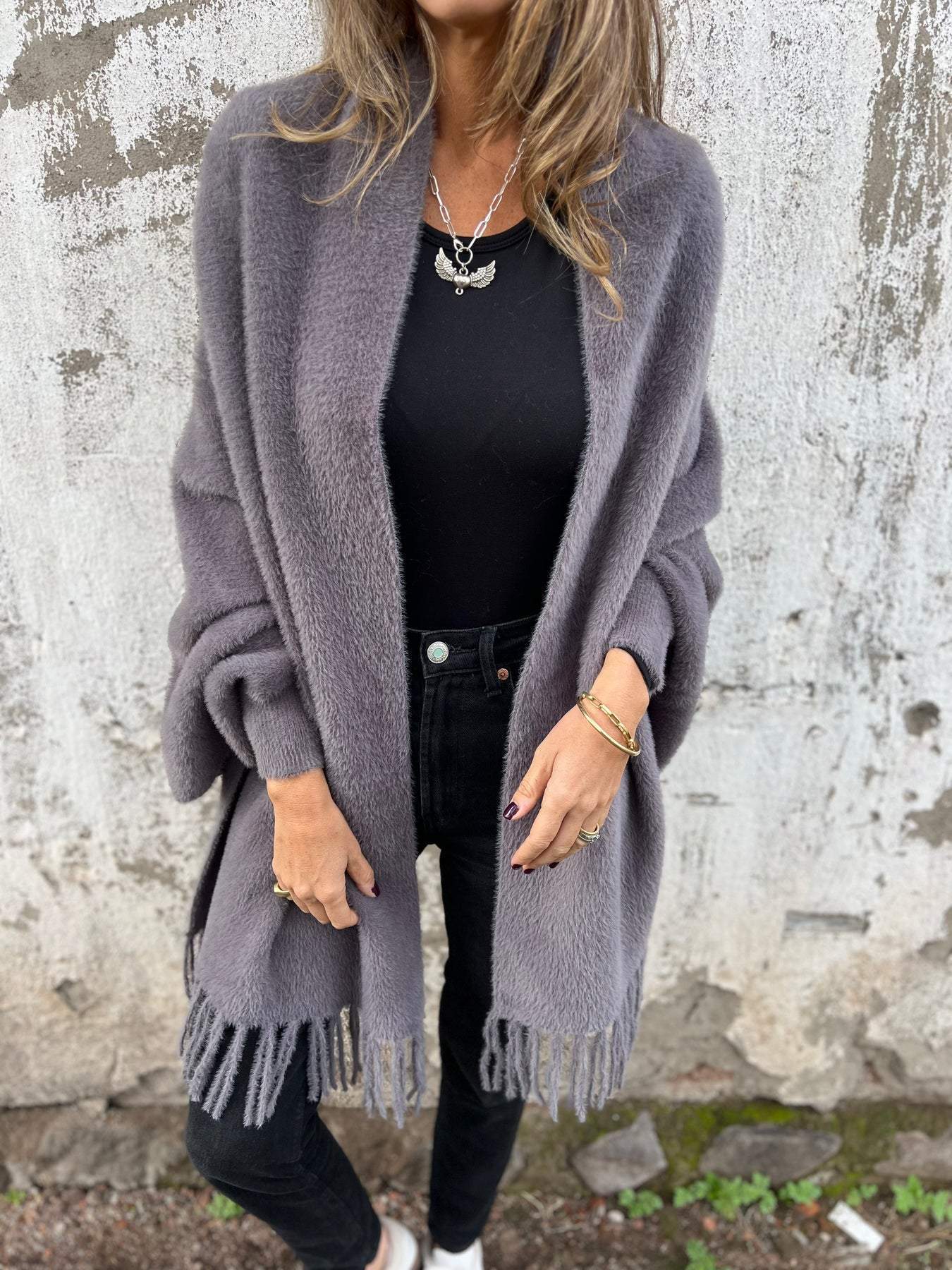 đ„DurĂ©e limitĂ©e -58%đ„Manteau Ă manches longues et pompons pour femmeăVente directe d'usineă