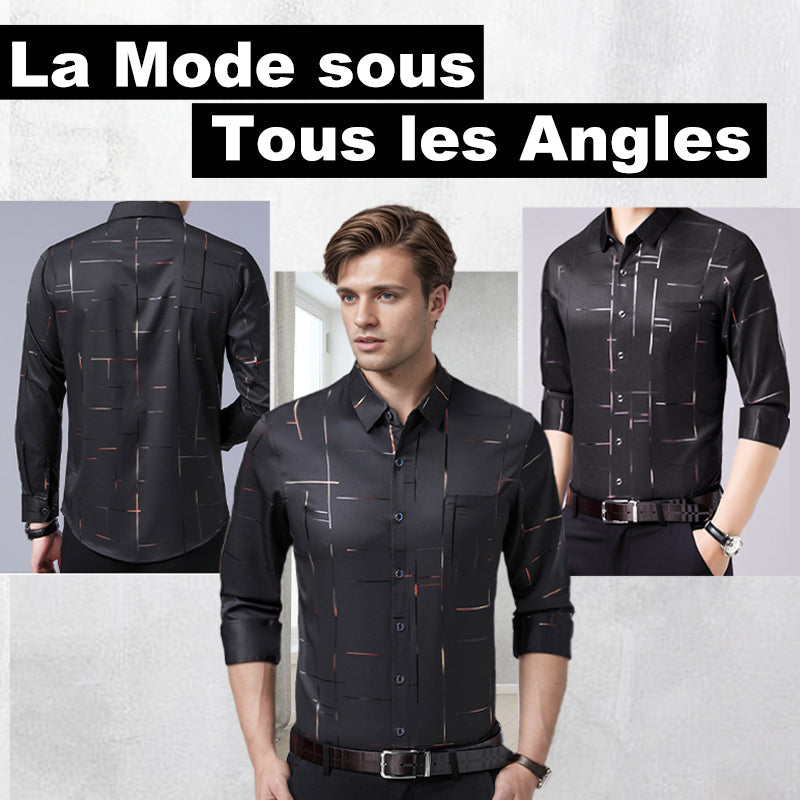🔥55% de réduction🔥Chemise à manches longues sans repassage pour hommes de haute qualité