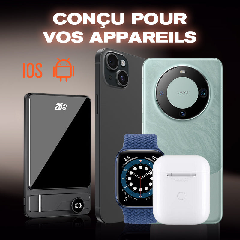 🎁Nouveaux produits vendus à chaud💯 Chargeur Portable Magnétique Ultra-fin avec Support