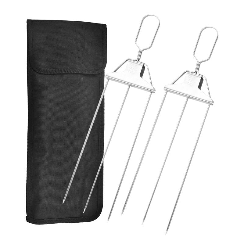 Fourchette à barbecue semi-automatique en acier inoxydable