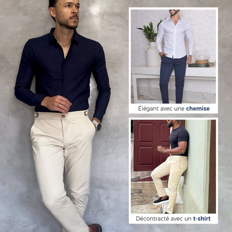 ⏳Spécial⏰Pantalon slim extensible pour homme pour une durée limitée【Haute élasticité, confort maximal et respirabilité】