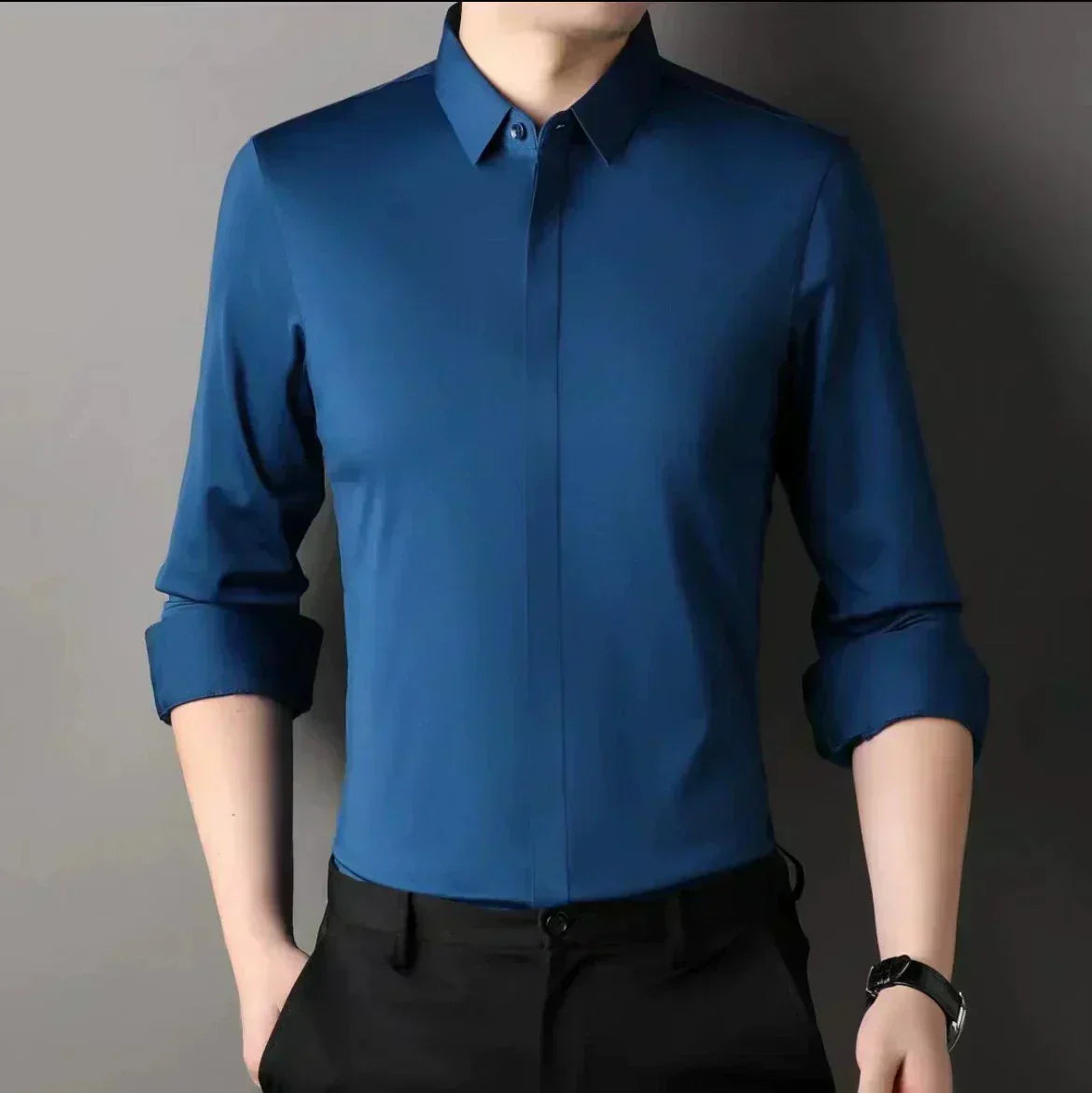 🔥50% de réduction👔Chemise boutonnée infroissable pour hommes