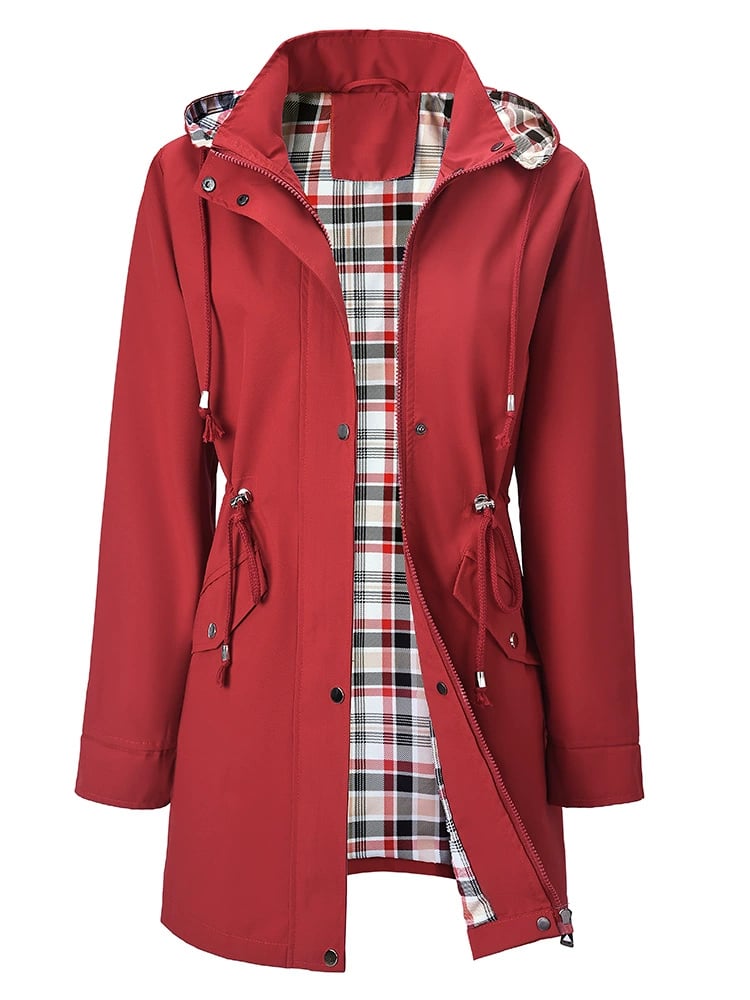 🔥Vente chaude 58% de réduction🔥Vestes décontractées de couleur unie, manteaux coupe-vent imperméables, coupe-vent à capuche