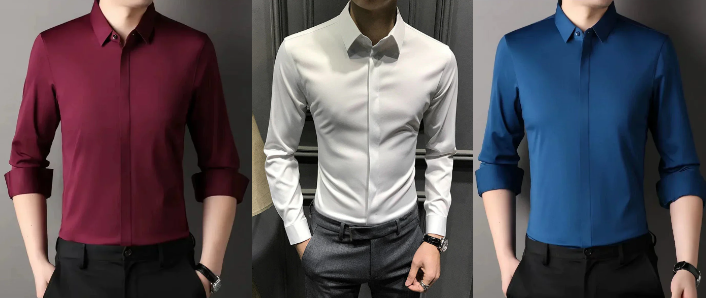 🔥50% de réduction👔Chemise boutonnée infroissable pour hommes