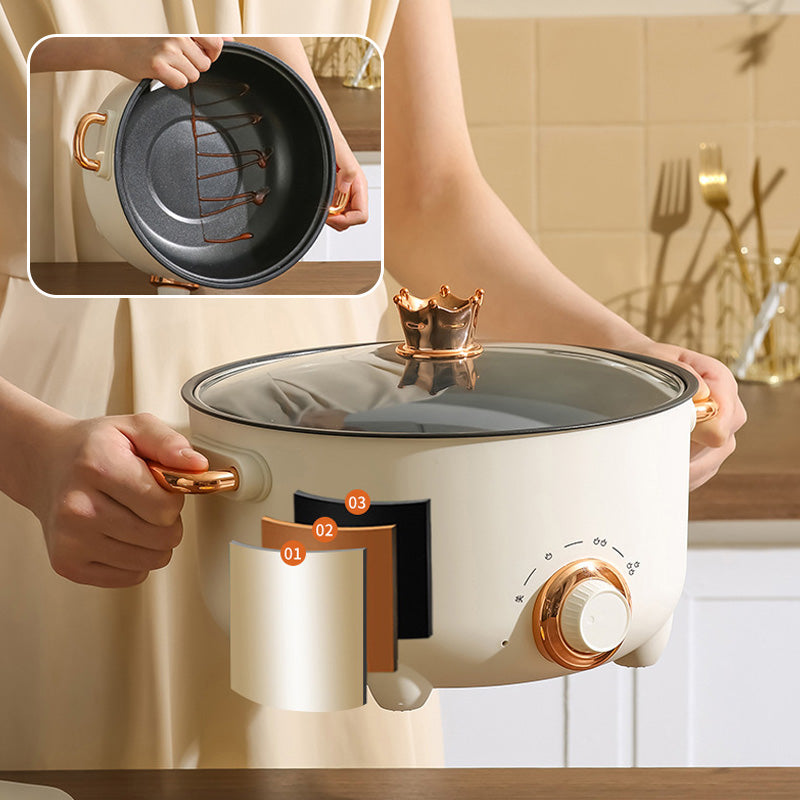 Cuisinière électrique multifonctionnelle antiadhésive avec cuiseur vapeur