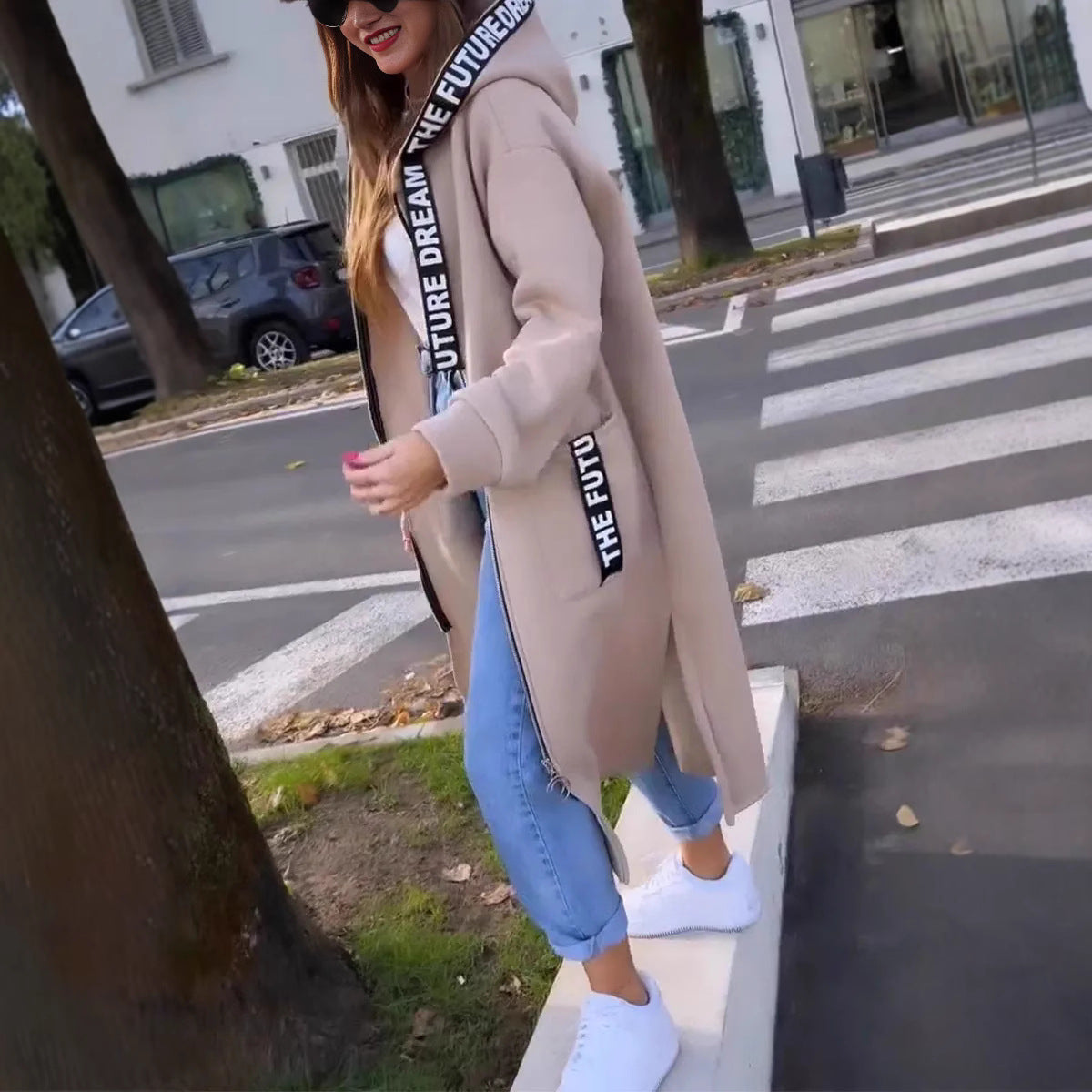💖New Arrival Hot Sale 🔥Veste longue décontractée à capuche de couleur unie pour femme💥Remise à durée limitée de 59 %⏳