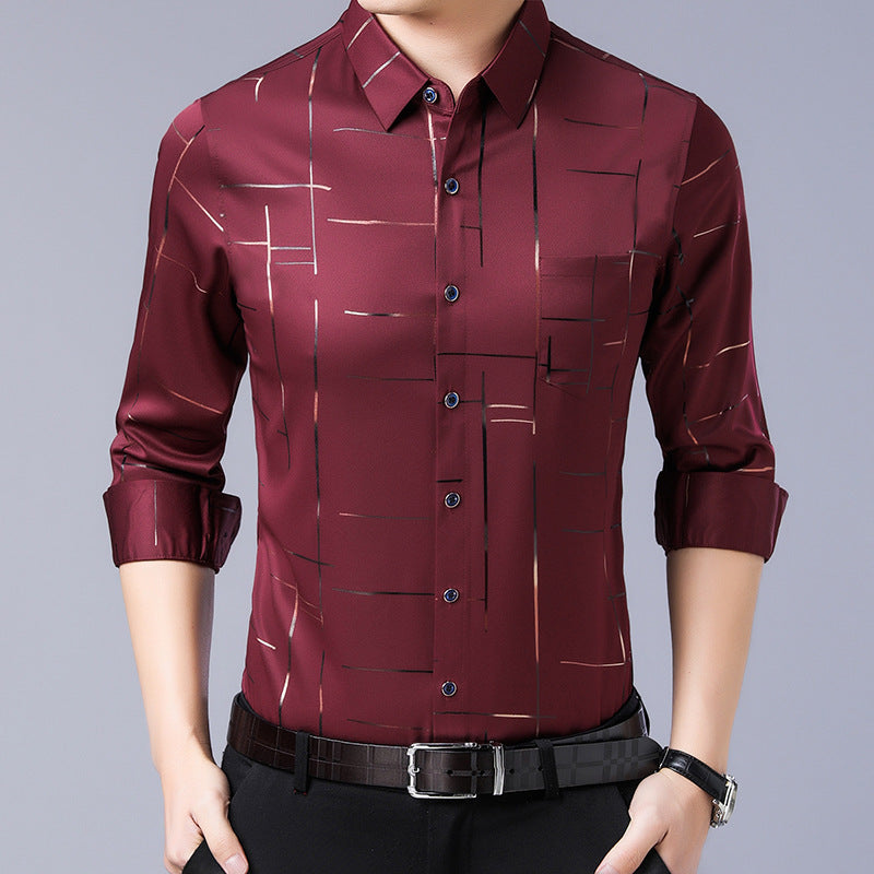🔥55% de réduction🔥Chemise à manches longues sans repassage pour hommes de haute qualité