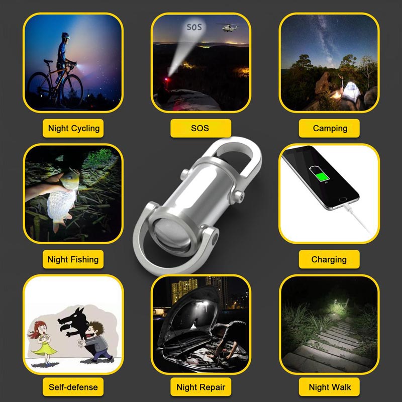 🔥 Vente chaude 54% de réduction 🔥 1200lm super lumineux Mini porte - clés lampe de poche étanche
