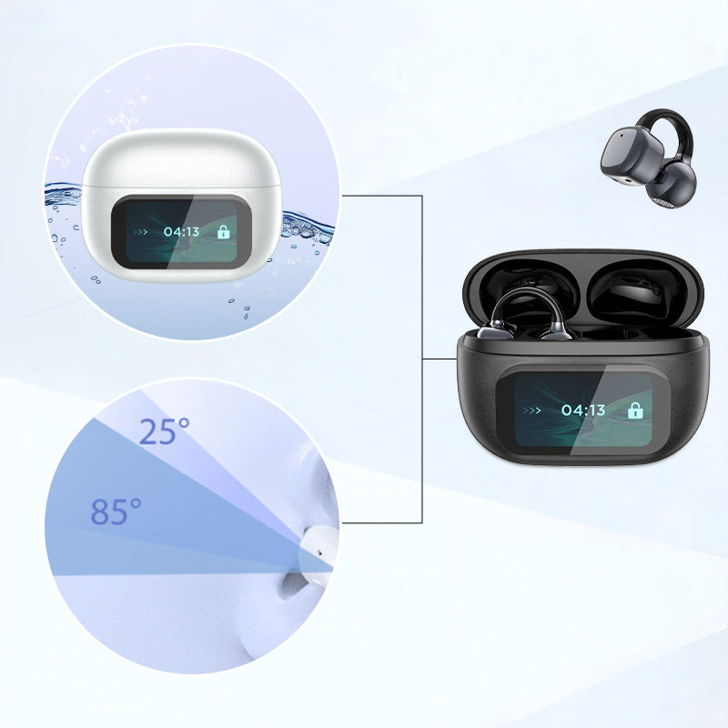 🔥2025 VENTE CHAUDE🔥🎧Casque de traduction intelligent à écran couleur avec clip d'oreille🎧