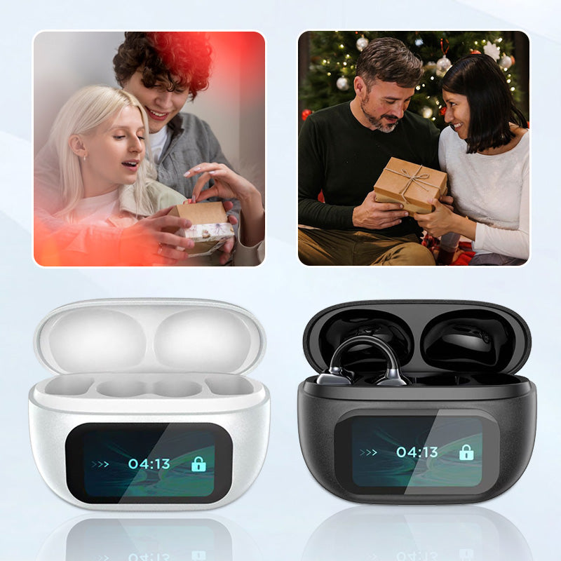 🔥2025 VENTE CHAUDE🔥🎧Casque de traduction intelligent à écran couleur avec clip d'oreille🎧