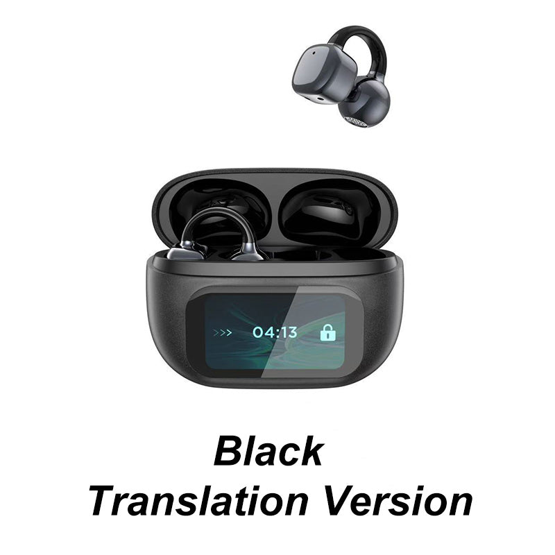 🔥2025 VENTE CHAUDE🔥🎧Casque de traduction intelligent à écran couleur avec clip d'oreille🎧