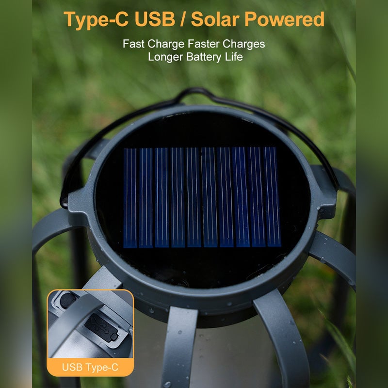 ✨️60% de réduction✨️Lampe d'extérieur en forme de lanterne solaire avec 4 modes d'éclairage