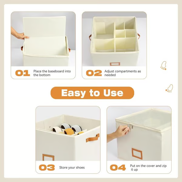 ⏳Offre à durée limitée : 57 % de réduction💥Organisateur de chaussures en tissu, boîte de rangement