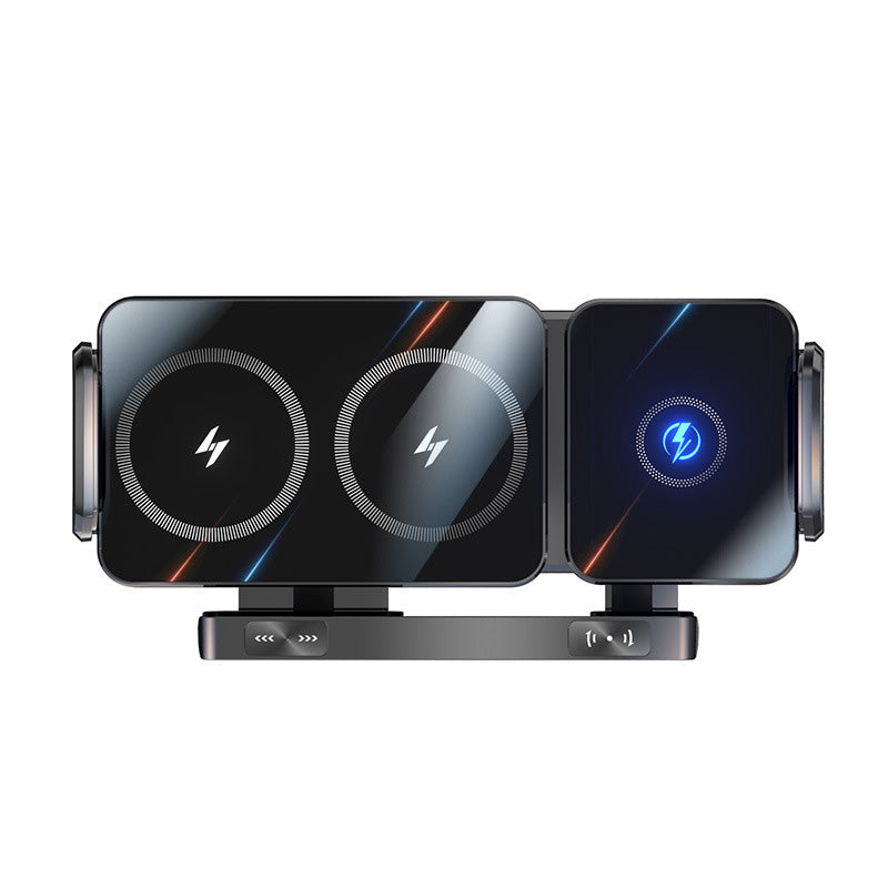 📢Dernières 3 heures : Grande vente⏰Support de téléphone de voiture sans fil à double bobine avec fonction de charge sans fil