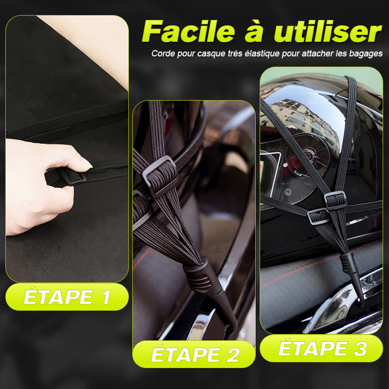 Corde pour casque hautement élastique Cordon de fixation pour bagages