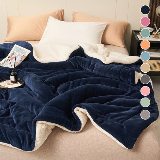 ❤️🔥Cadeau d'hiver🎁Couverture en peluche d'agneau épaisse double couche