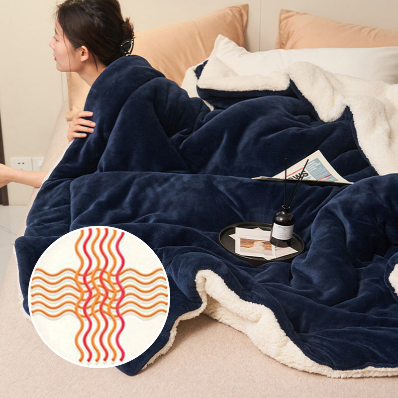 ❤️🔥Cadeau d'hiver🎁Couverture en peluche d'agneau épaisse double couche