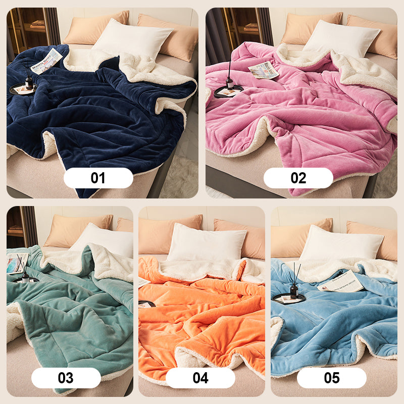 ❤️🔥Cadeau d'hiver🎁Couverture en peluche d'agneau épaisse double couche