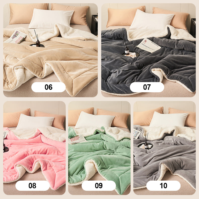❤️🔥Cadeau d'hiver🎁Couverture en peluche d'agneau épaisse double couche