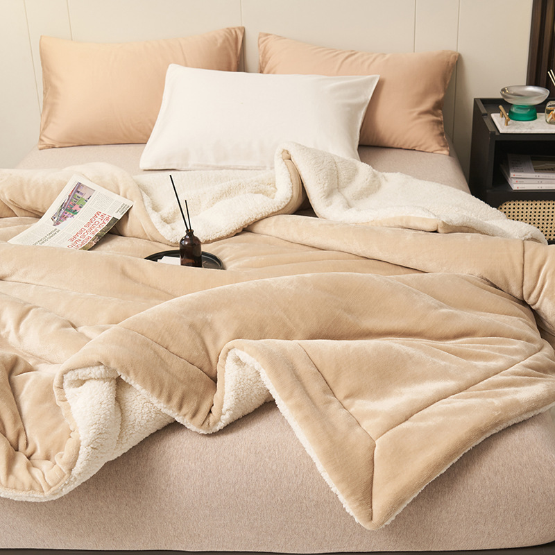 ❤️🔥Cadeau d'hiver🎁Couverture en peluche d'agneau épaisse double couche