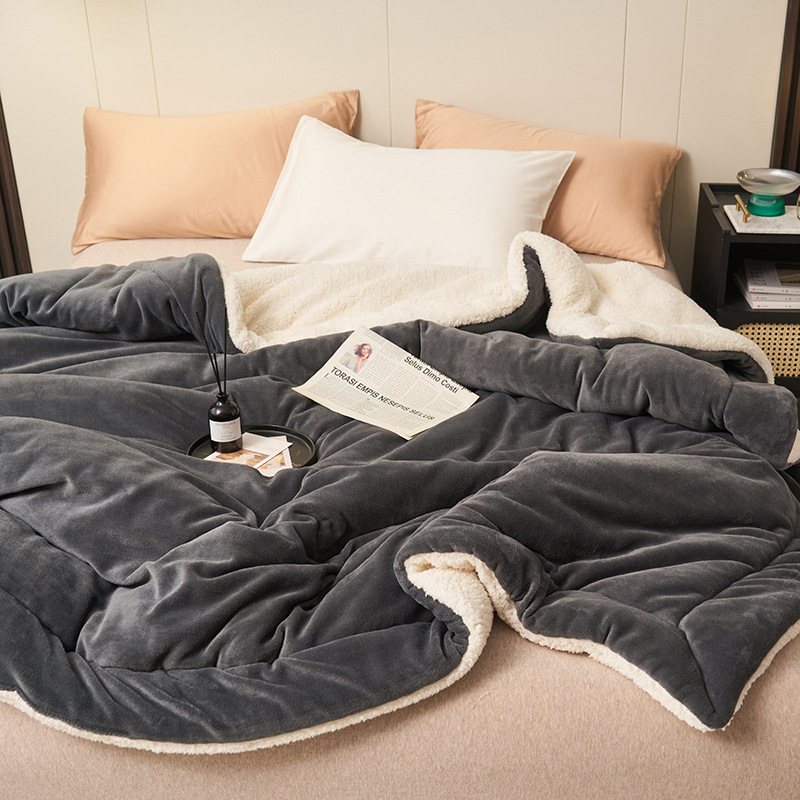 ❤️🔥Cadeau d'hiver🎁Couverture en peluche d'agneau épaisse double couche