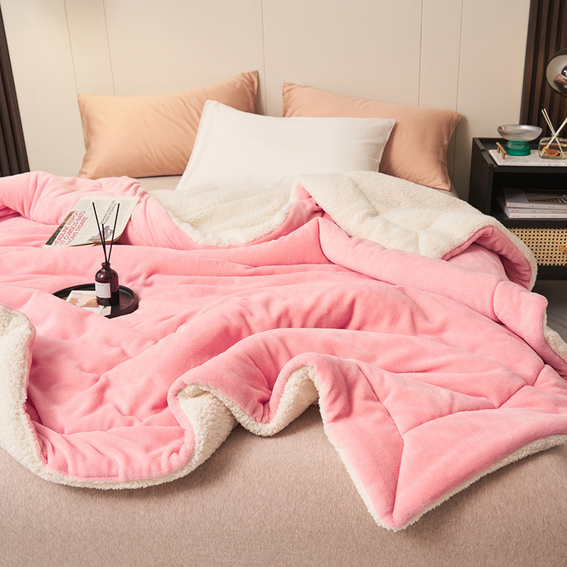 ❤️🔥Cadeau d'hiver🎁Couverture en peluche d'agneau épaisse double couche