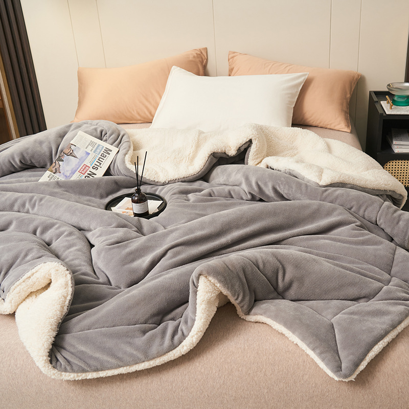 ❤️🔥Cadeau d'hiver🎁Couverture en peluche d'agneau épaisse double couche