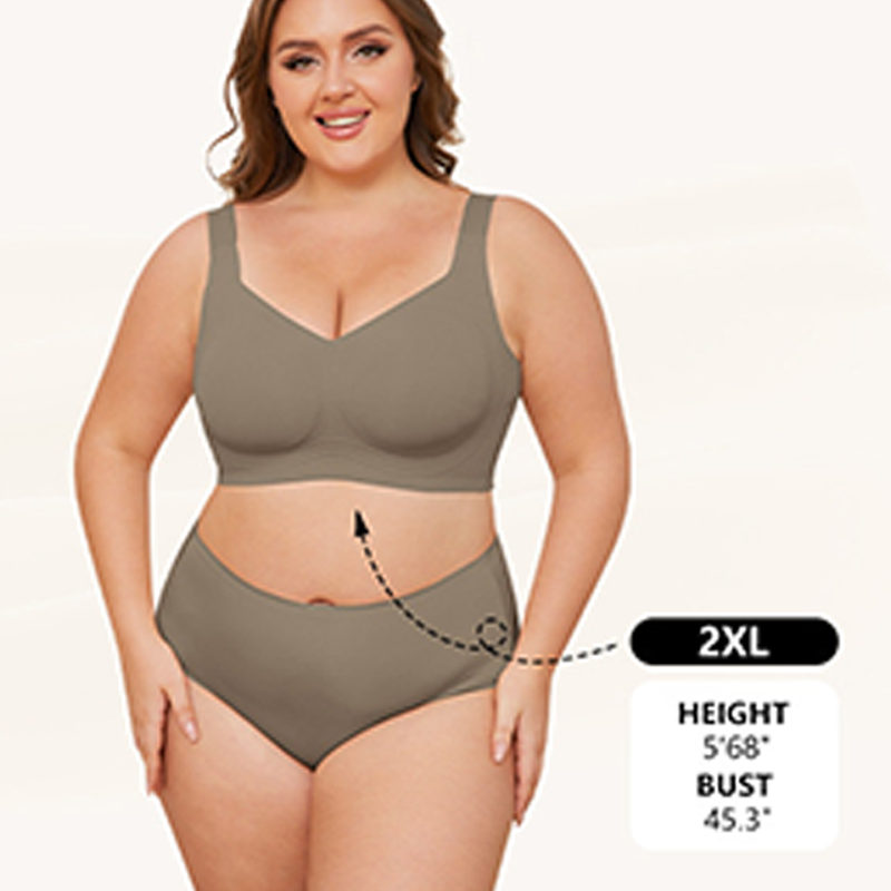 Soutien-gorge sans armature, sans coutures et à couverture totale pour femme