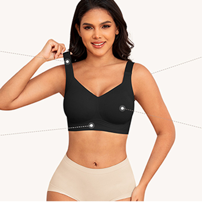 Soutien-gorge sans armature, sans coutures et à couverture totale pour femme