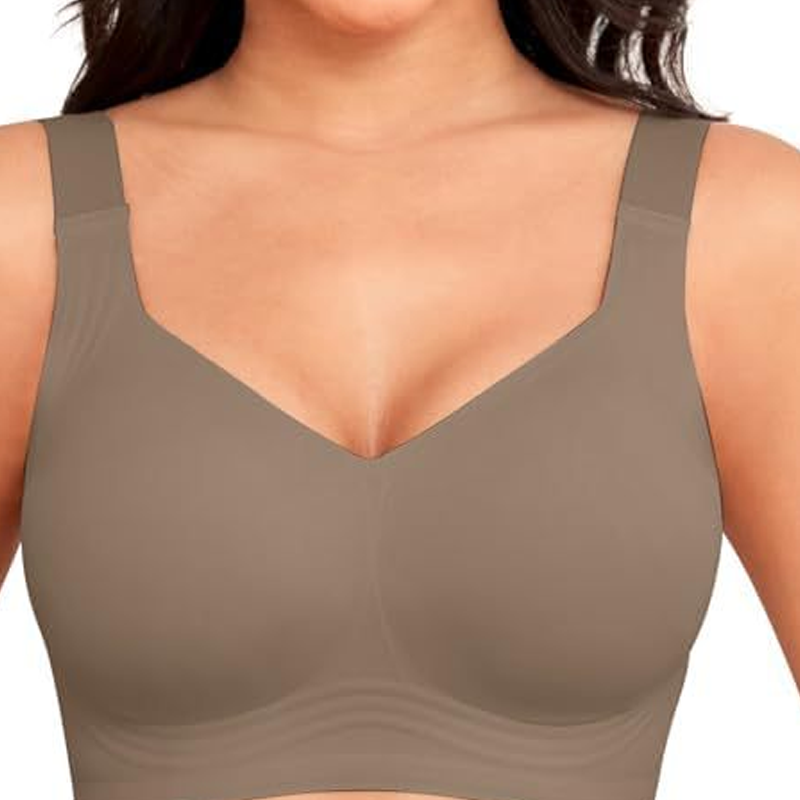 Soutien-gorge sans armature, sans coutures et à couverture totale pour femme