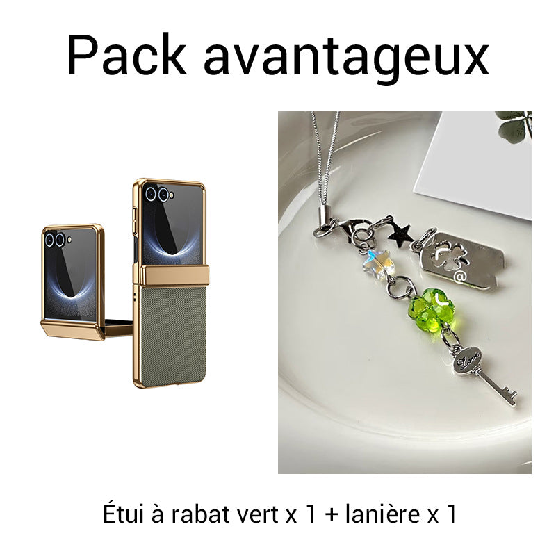 Étui à rabat avec protection intégrale de l’écran et charnière