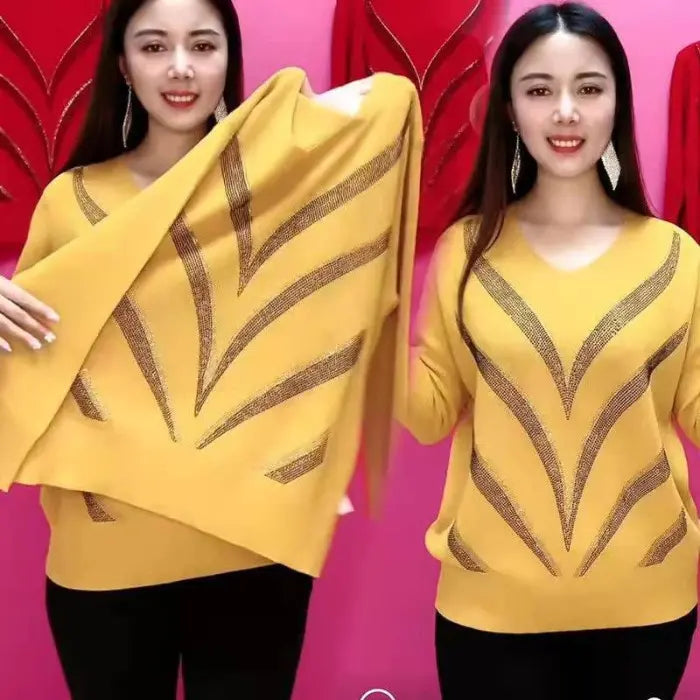 🔥VENTE CHAUDE €26.99🔥Vêtements décontractés à col en V et manches longues pour femmes (46 % de réduction)