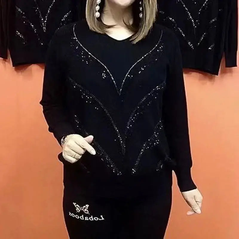 🔥VENTE CHAUDE €26.99🔥Vêtements décontractés à col en V et manches longues pour femmes (46 % de réduction)