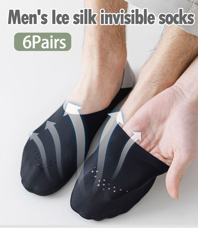 6 paires ! Chaussettes antidérapantes respirantes en soie glacée(Achetez 2 livraison gratuite)