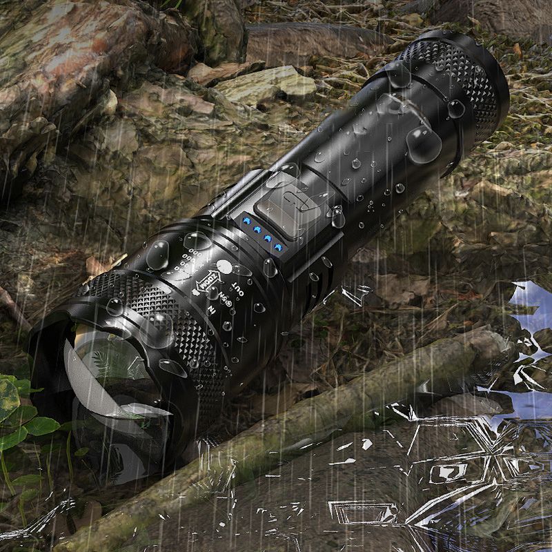 Lampe de poche zoomable à lumière super forte