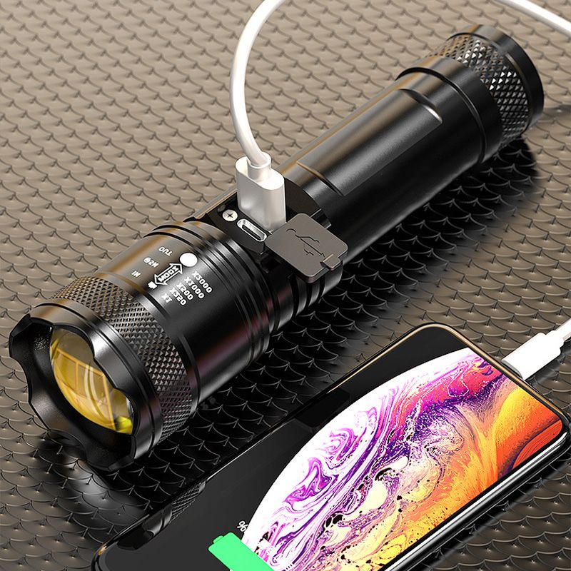 Lampe de poche zoomable à lumière super forte
