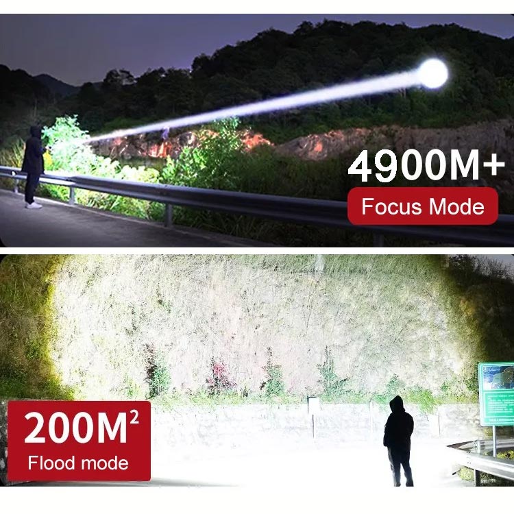 Lampe de poche zoomable à lumière super forte