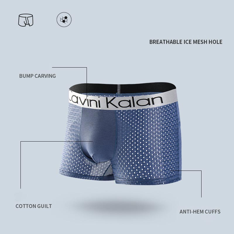 Caleçons en maille ultra-respirante en soie glacée pour hommes