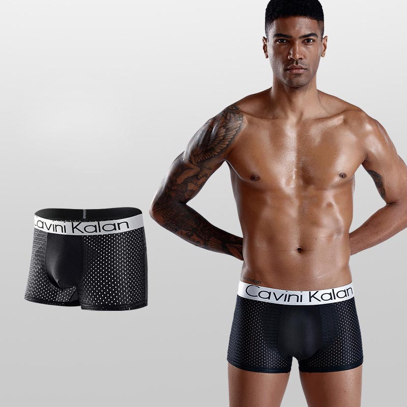 Caleçons en maille ultra-respirante en soie glacée pour hommes