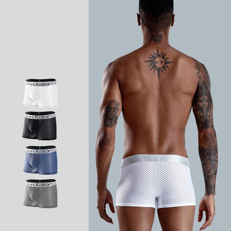 Caleçons en maille ultra-respirante en soie glacée pour hommes