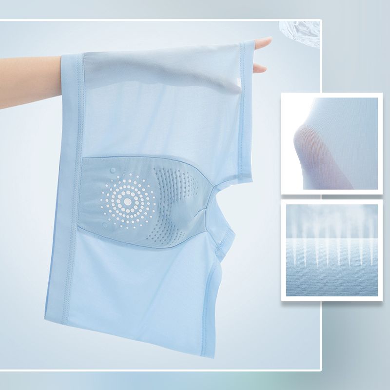 Slip antibactérien en soie de glace d'été pour hommes