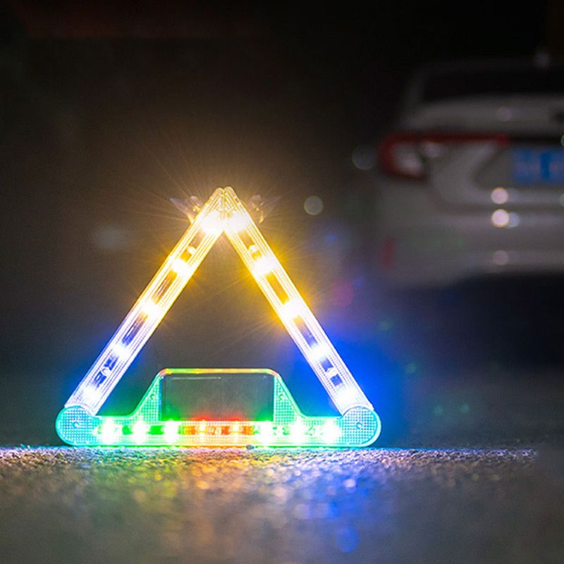 Voyant d’avertissement triangulaire pliable solaire